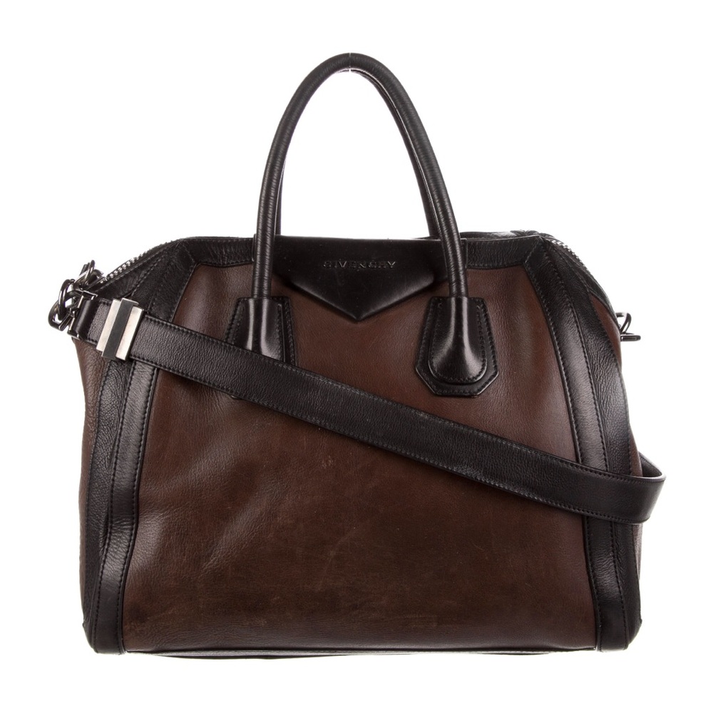 Givenchy Antigona Medium Calfskin Colorblock Bi-Color Purse Bag Tote